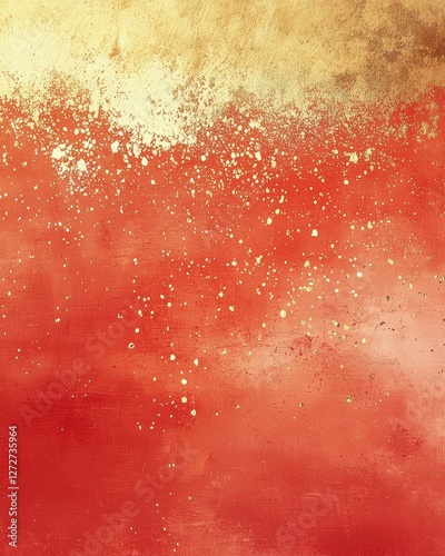 Dynamic red and gold abstract art contemporary digital canvas expression