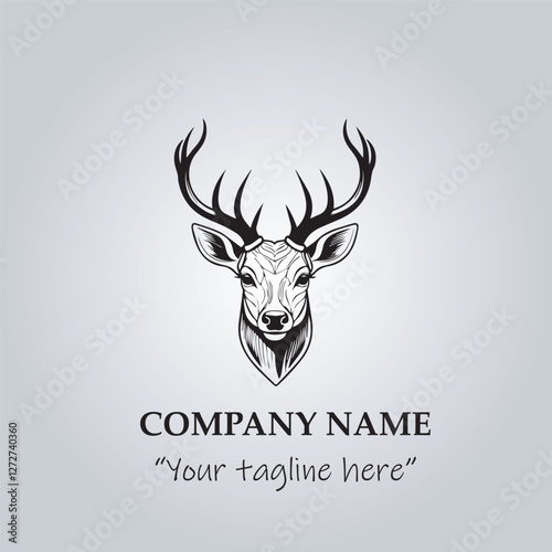 Head of Deer logo company design vector illustration
