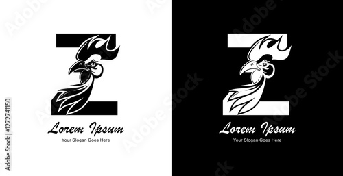 Chicken head logo design combined with the letter Z