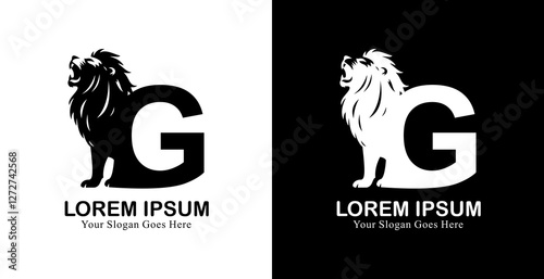 G letter logo design combined with a lion