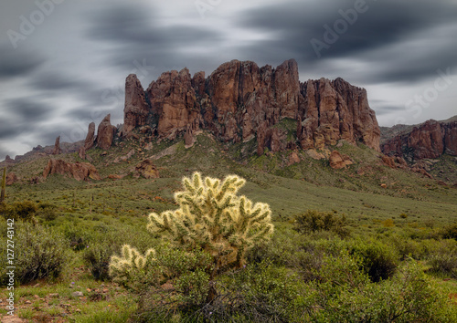 Storm Over the Superstition Mountains: A Dramatic Desert Scene
