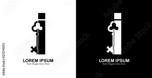 Key shaped logo design combined with the letter i