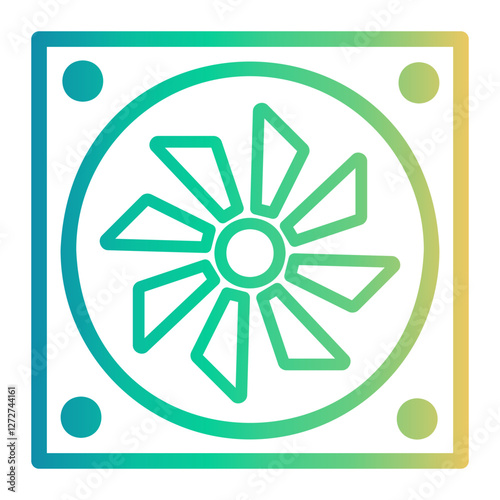 fan Line Gradient Icon