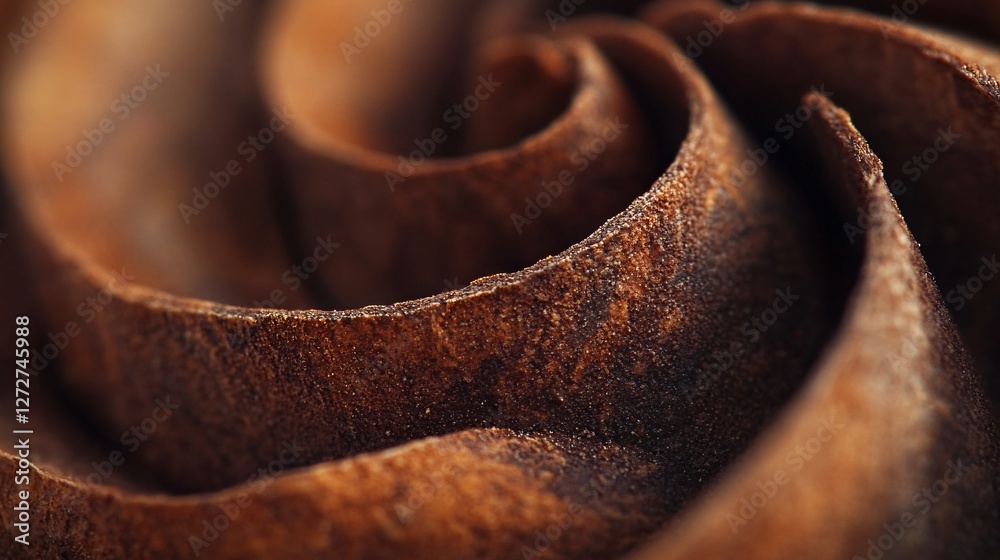 Close up view of a cinnamon bark swirl Close up view of a cinnamon bark swirl