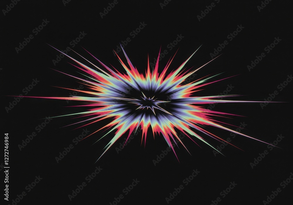 Colorful Light Burst Explosion Digital Art Colorful Light Burst Explosion Digital Art