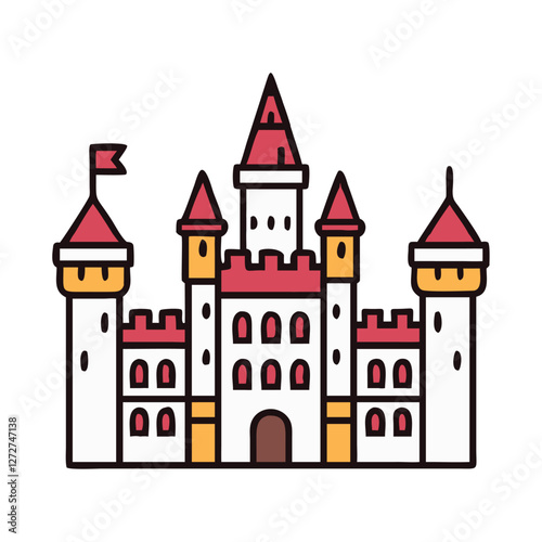 Germany fairytale castle with red rooftops