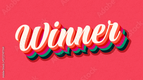 winner 3d text effect with Layer style premium vectors