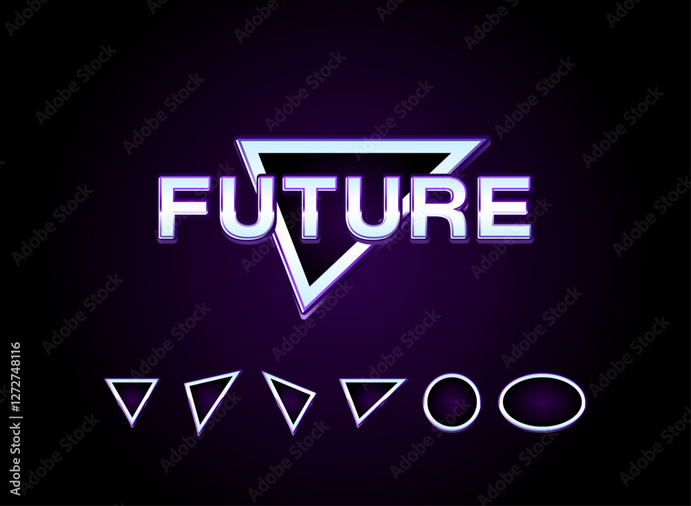 Naklejka premium modern future triangle geometric shape space technology style set collection