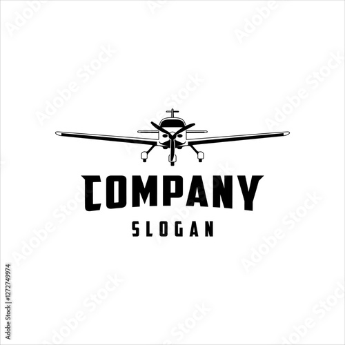 Airplanes front view logo with classic style design