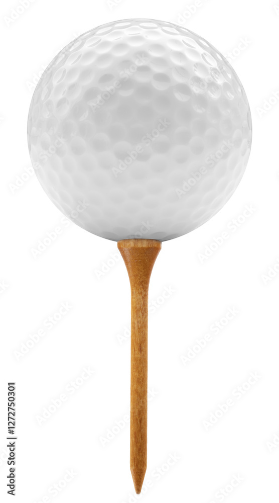 golf ball on pin isolated on white background with clipping path. golf ball on pin isolated on white background with clipping path.