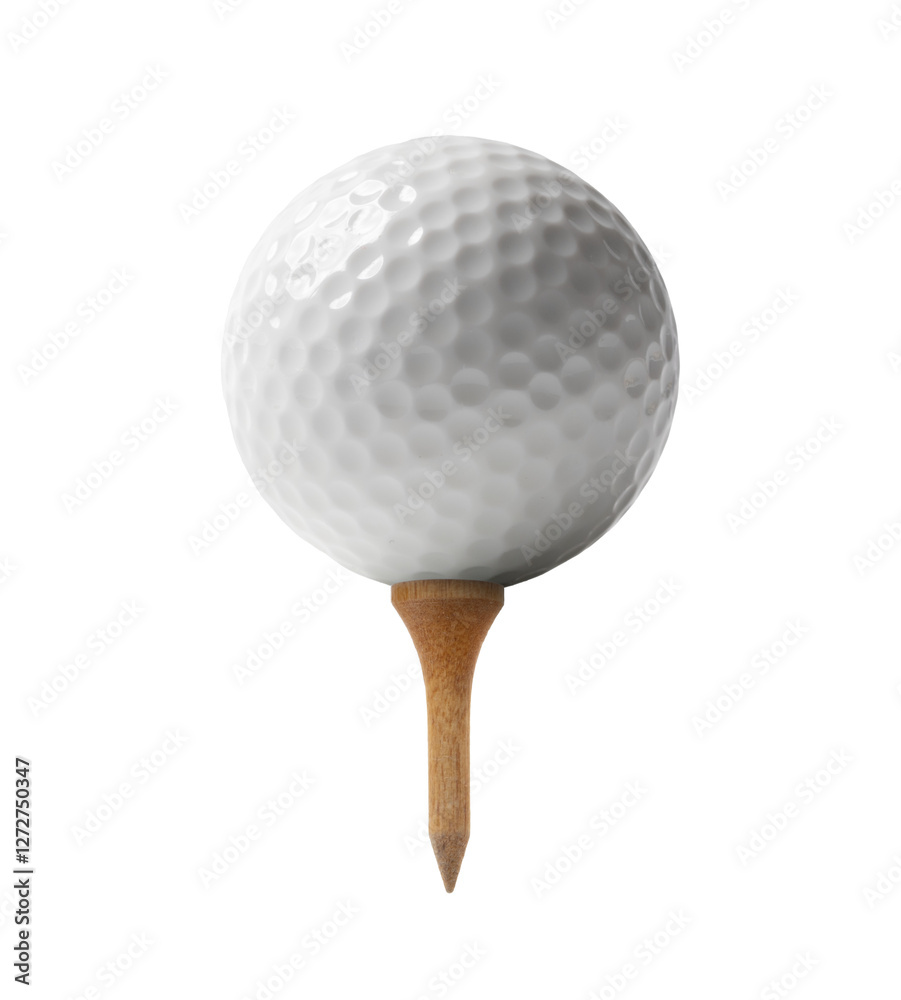 golf ball on pin isolated on white background with clipping path. golf ball on pin isolated on white background with clipping path.
