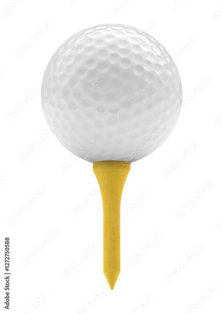 golf ball on pin isolated on white background with clipping path. golf ball on pin isolated on white background with clipping path.