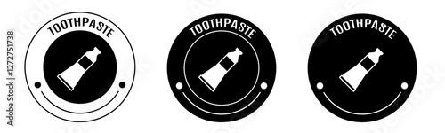 Black and white illustration of toothpaste icon in flat. Stock vector.