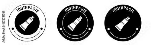 Black and white illustration of toothpaste icon in flat. Stock vector.