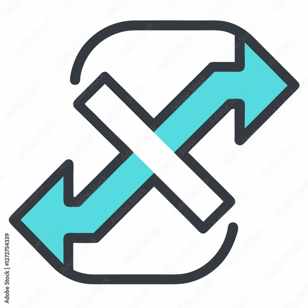 Exchange outline and filled vector sign on white background. Exchange outline and filled vector sign on white background.