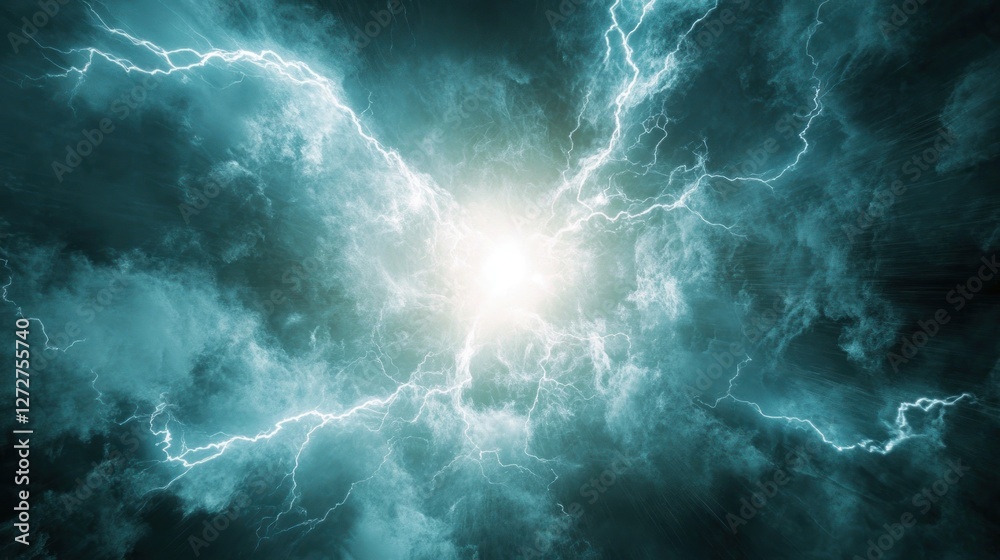 Obraz premium Electric Storm: A Celestial Dance of Light and Power
