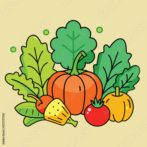 pumpkin and vegetables