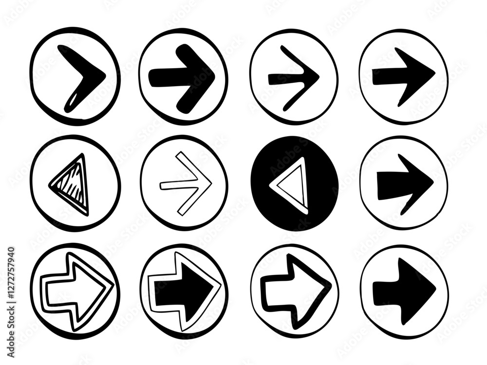 Hand drawn arrows icons set, Vector icon, Line art Vector, Doodle Icon Hand drawn arrows icons set, Vector icon, Line art Vector, Doodle Icon