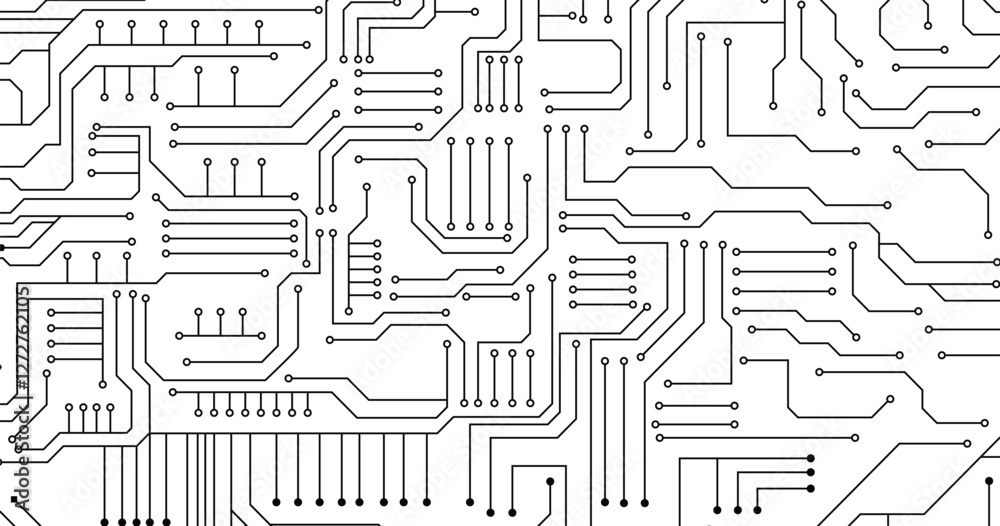 Vector circuit board and communication concept for technology background. Vector circuit board and communication concept for technology background.