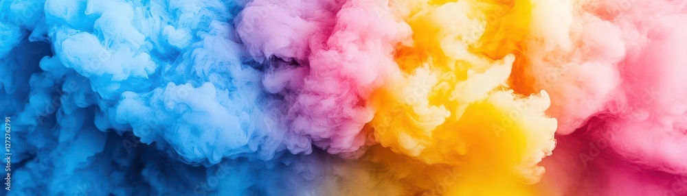 Abstract Background with Swirling Colorful Smoke in Blue Pink and Yellow Tones Abstract Background with Swirling Colorful Smoke in Blue Pink and Yellow Tones