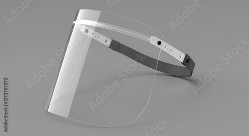 Clear face shield with adjustable strap. photo