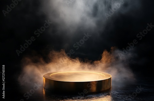 Wallpaper Mural Golden podium with spotlights on a black background Torontodigital.ca