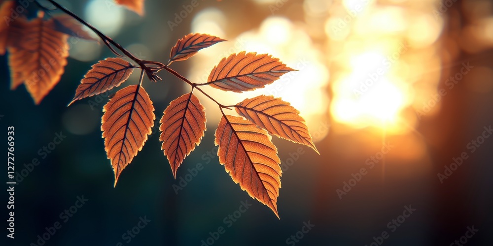 Spring Autumn leaves illuminated by sunlight Spring Autumn leaves illuminated by sunlight