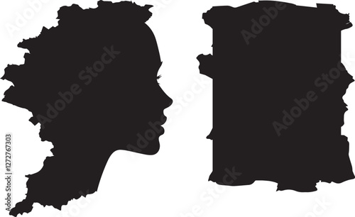 Jagged badge rectangle like face icon 