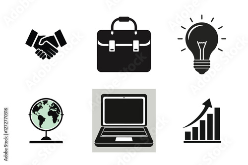 Business equipment icon set