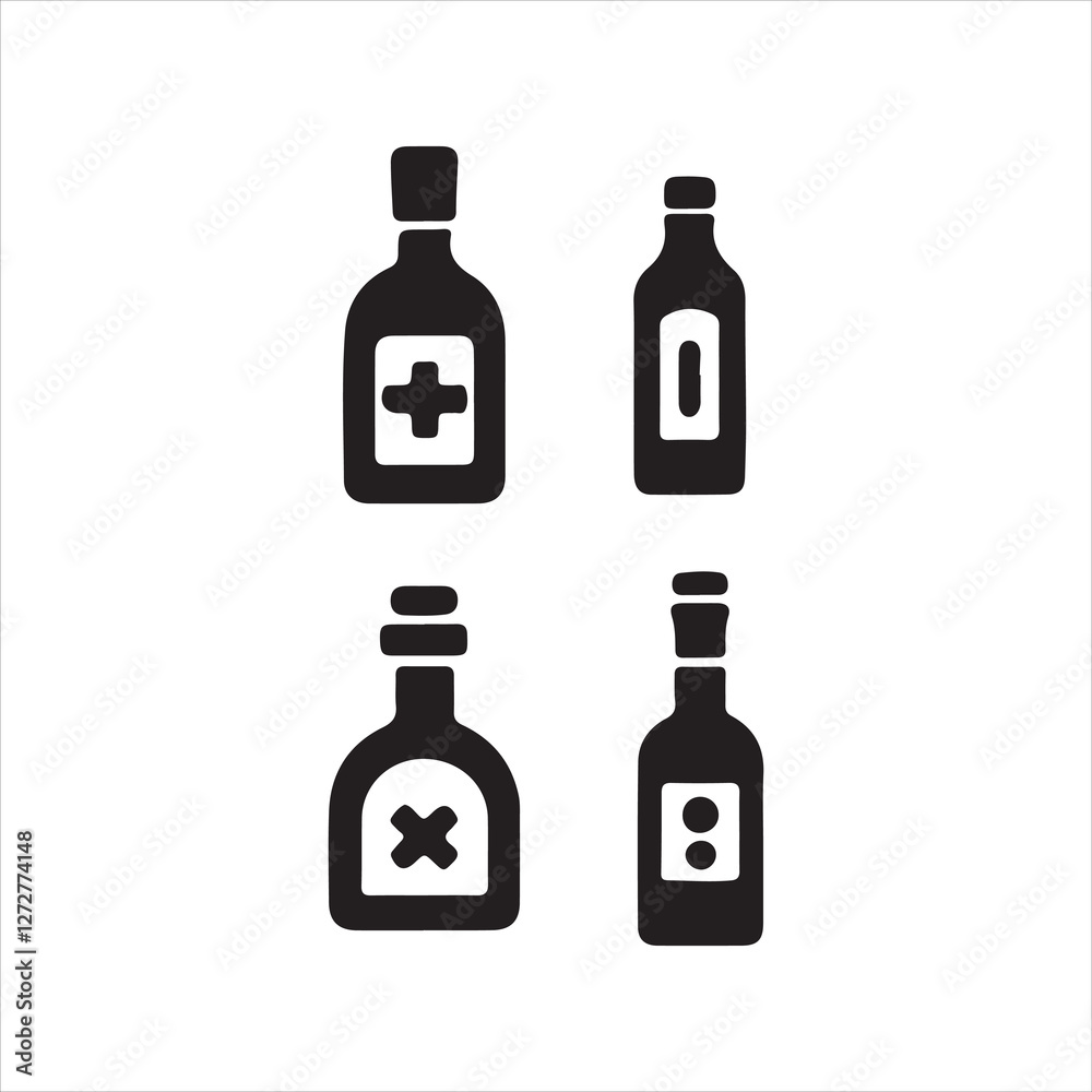 vector set of medicine bottles