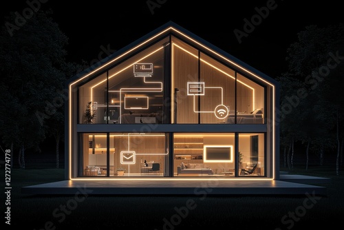 Revolutionizing smart home technology a glowing showcase of futuristic design photo