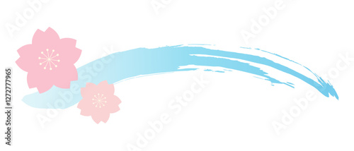 桜の装飾、筆書きのストローク