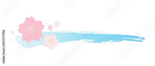 桜の装飾、筆書きのストローク