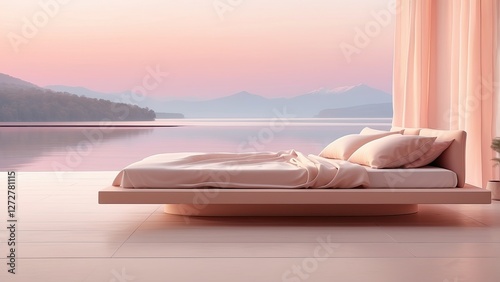 Dreamlike and surrealistic landscape in purplish tones