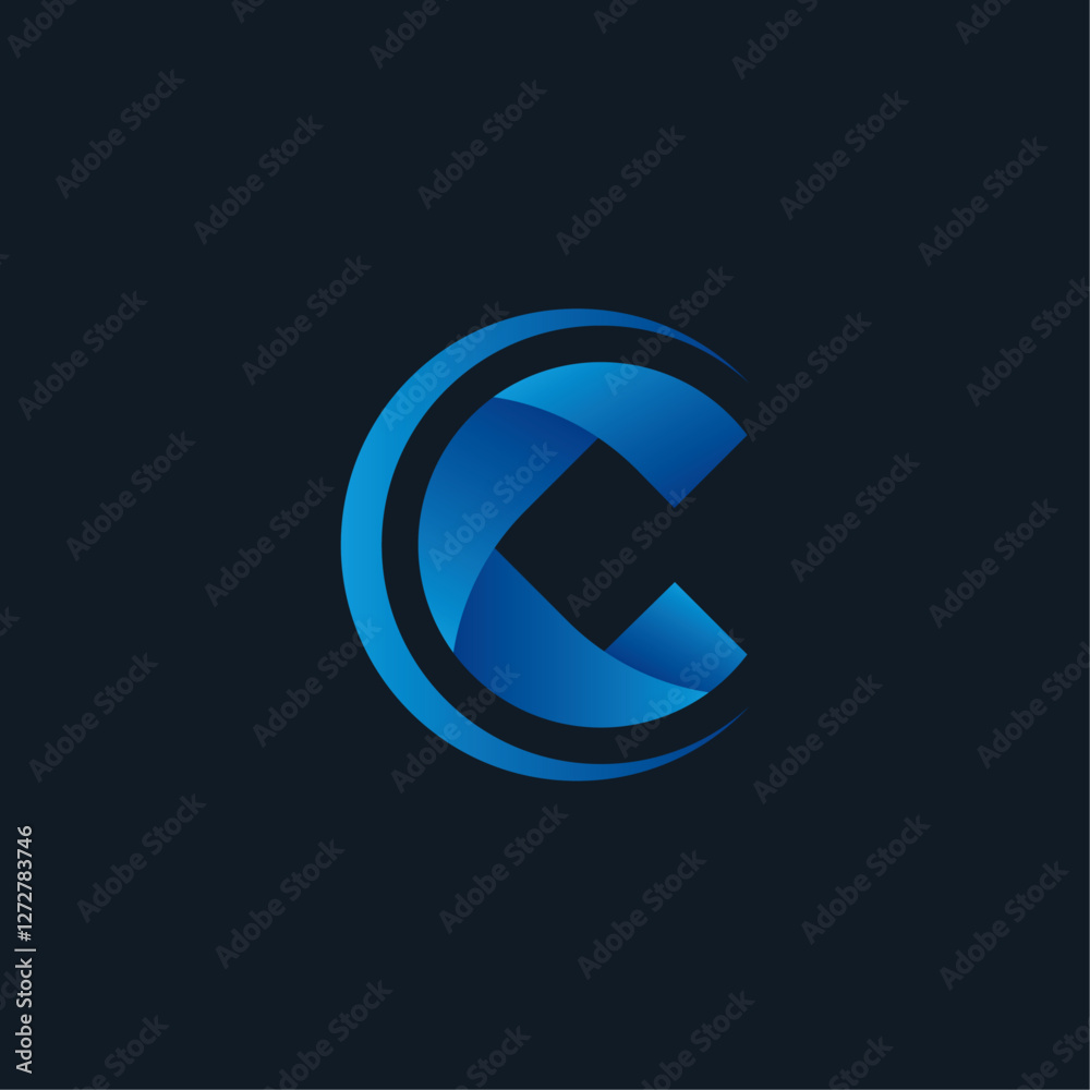 Modern Initials CC for Technology Logo Design Modern Initials CC for Technology Logo Design
