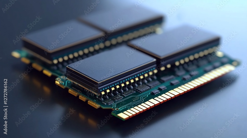 High-Performance RAM Modules: Close-up of Advanced Computer Memory Technology High-Performance RAM Modules: Close-up of Advanced Computer Memory Technology