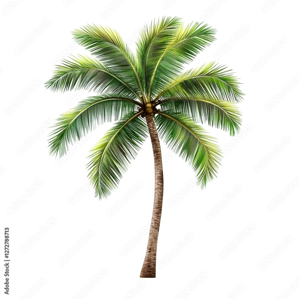Fototapeta premium Lush Green Palm Tree Tropical Paradise Vacation Nature Beauty