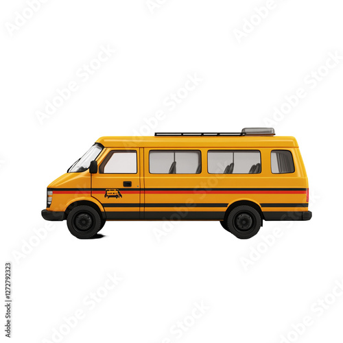 Yellow School Bus Side View Transportation Vehicle
