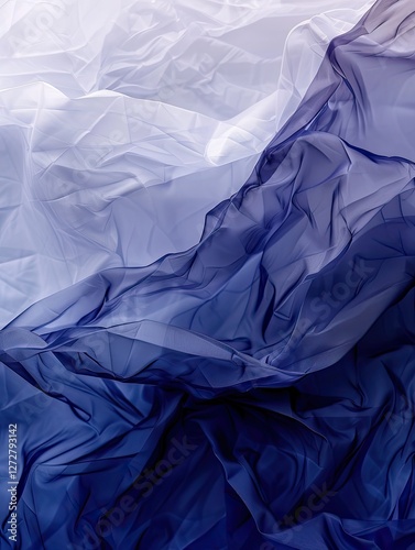 Wallpaper Mural Abstract symphony of gradient chiffon waves in serene blue hues Torontodigital.ca