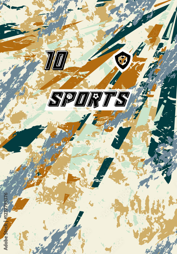 Fototapeta premium Premium Sports Jersey Modern Aesthetic Athletic Wear Soccer Football Basketball Esports Fashionable Unique Trendy Pattern Vibrant