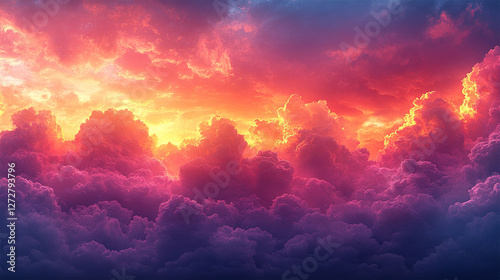 Soft pink clouds in the sky background creating a dreamy textured atmosphere concept illustration. Amazing beautiful art sky with colorful clouds.