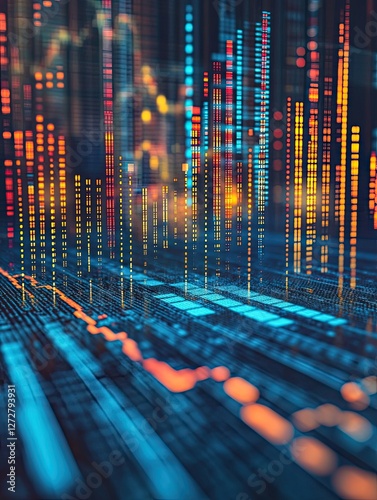 Wallpaper Mural Digital realms, abstract representation of data streams and financial markets Torontodigital.ca