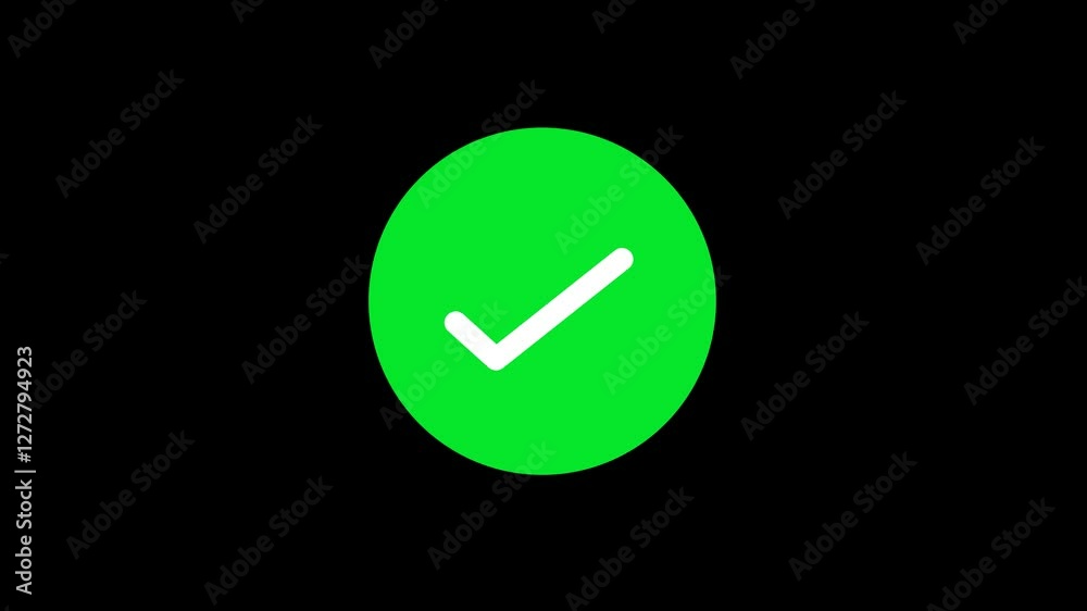 Tick Mark Check Mark Animation Flat And Modern Style Alpha Channel. 4K Resolution Tick Mark Check Mark Animation Flat And Modern Style Alpha Channel. 4K Resolution