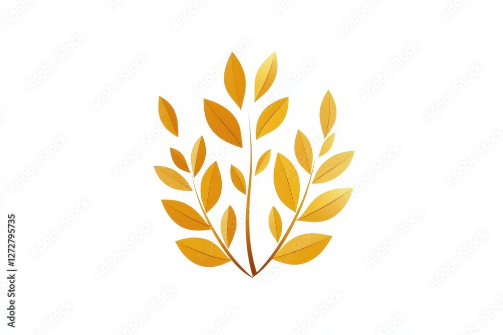Golden Leaves Design Symbolizing Nature and Growth in Minimalism Golden Leaves Design Symbolizing Nature and Growth in Minimalism