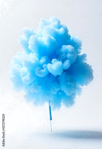 Obraz na płótnie fluffy blue raspberry cotton candy floating w salonie
