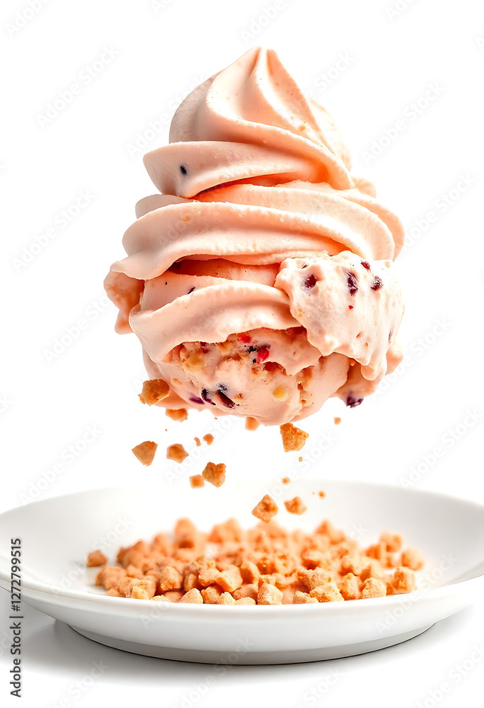 fluffy ice cream floating