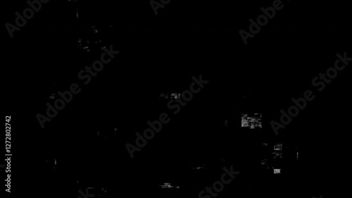 Abstract glitch effect with futuristic blocks and flickering distortion for dynamic background and overlay