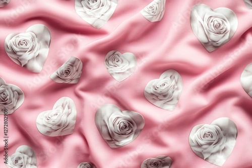 Classic Women's Day design with timeless hearts and classical rose patterns on a classic pink canvas.