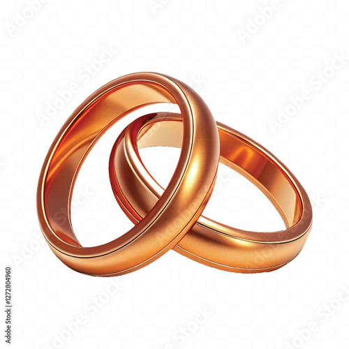 realistic 3d Couple of wedding rings in different gold colour style isolated on white background