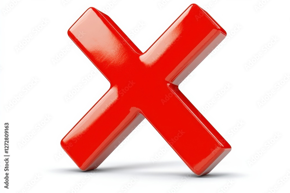 Obraz premium Red Cross Symbol Isolated on White Background for Graphic Design Use